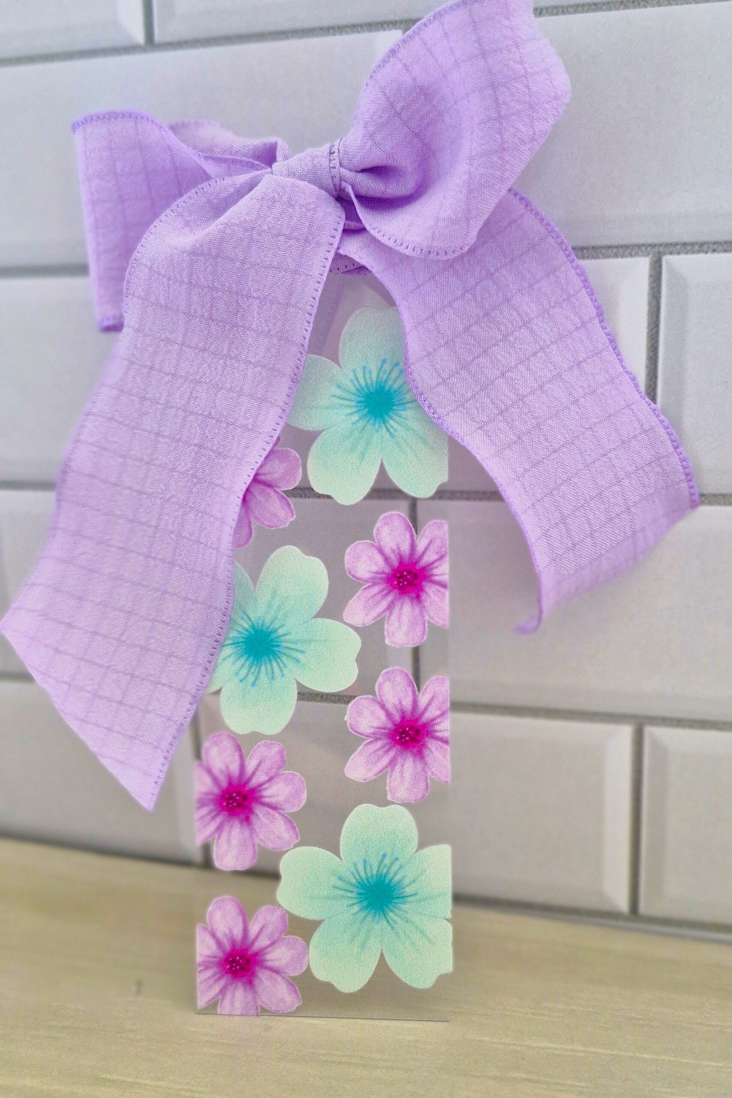 Botanical Flower Bookmark - Blue & Purple image
