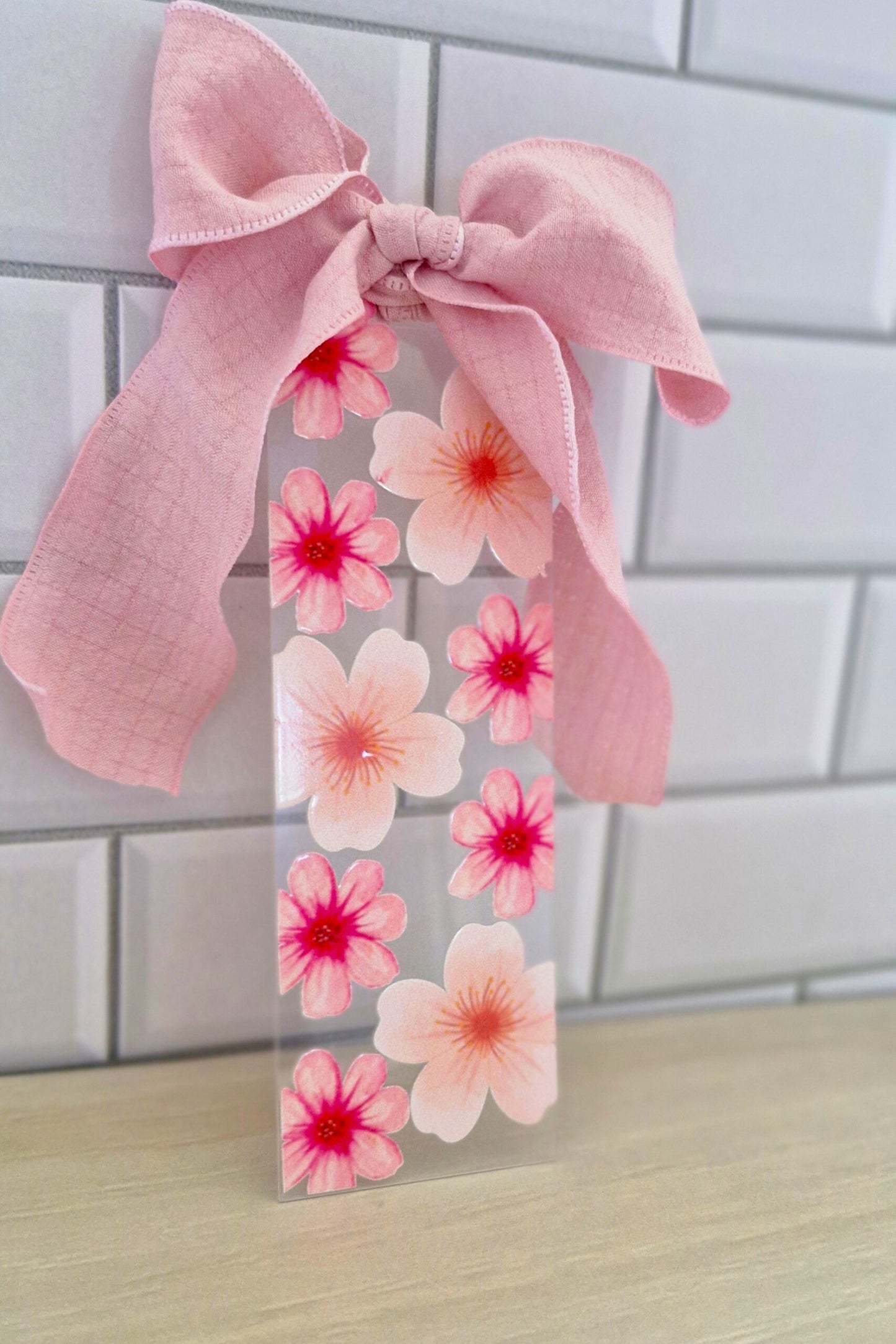 Botanical Flower Bookmark - Pink image