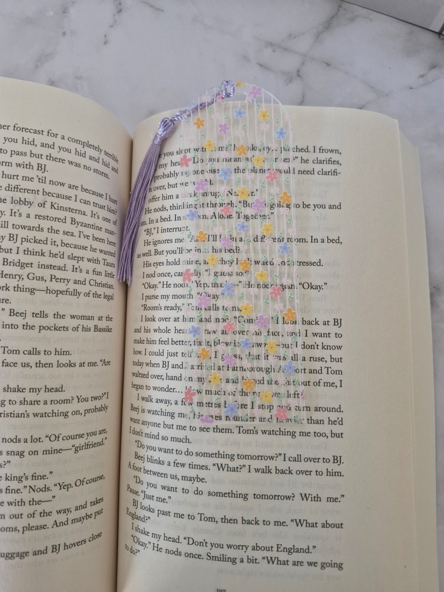 Whimsical Floral Waves Bookmark