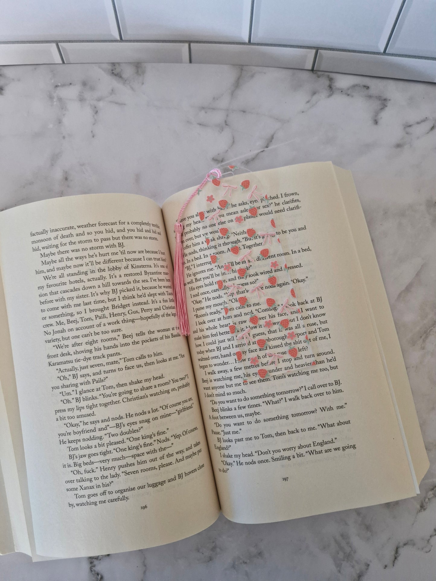 Strawberries, Bows & Flowers Bookmark