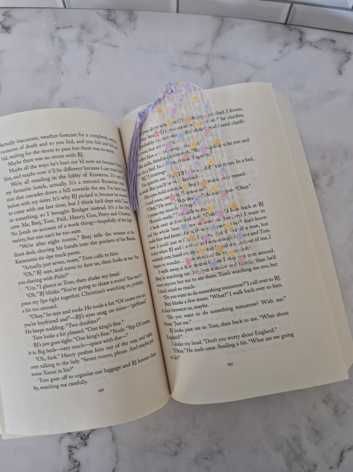 Whimsical Floral Waves Bookmark
