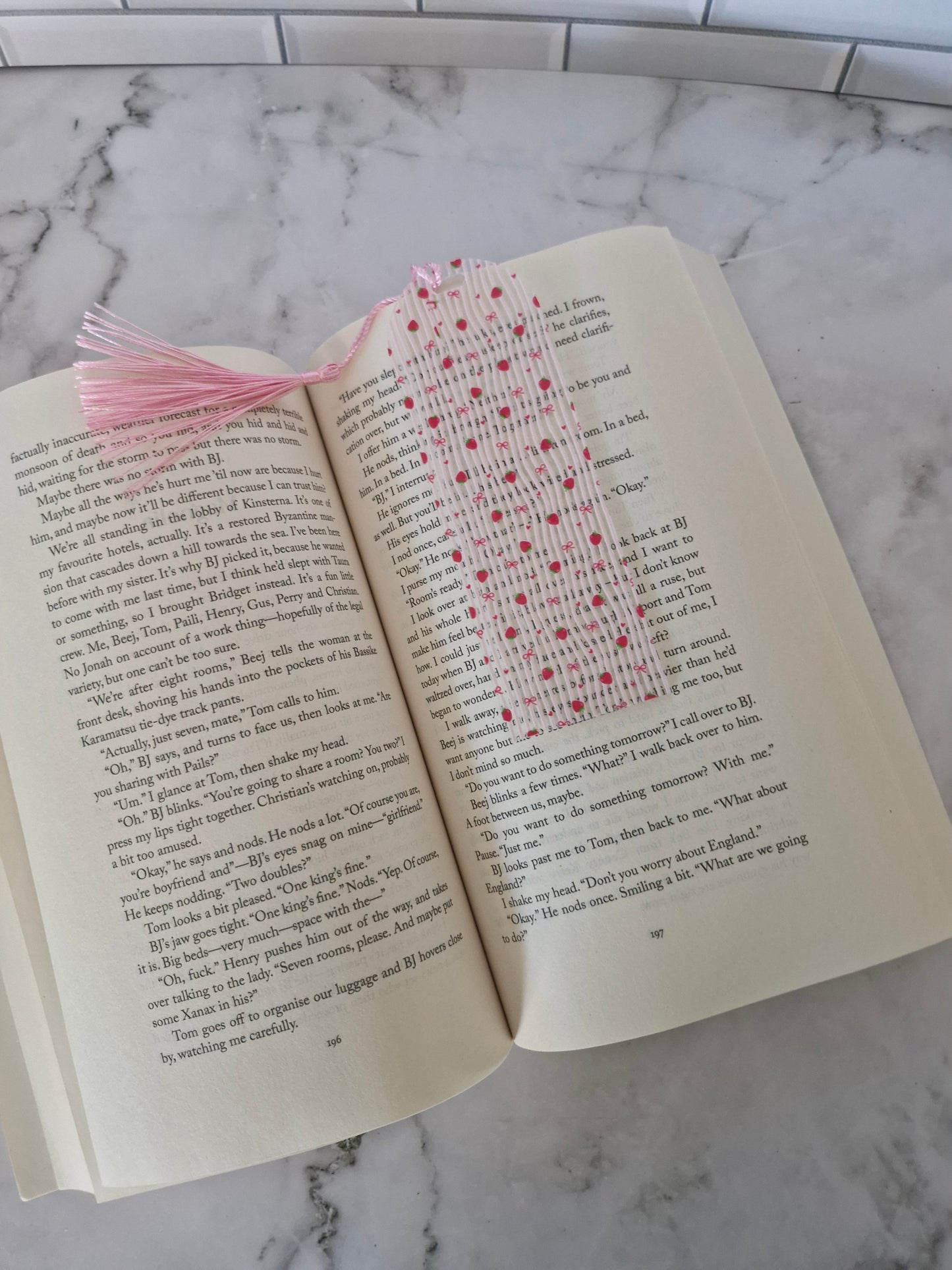 Strawberry Stripe Bookmark