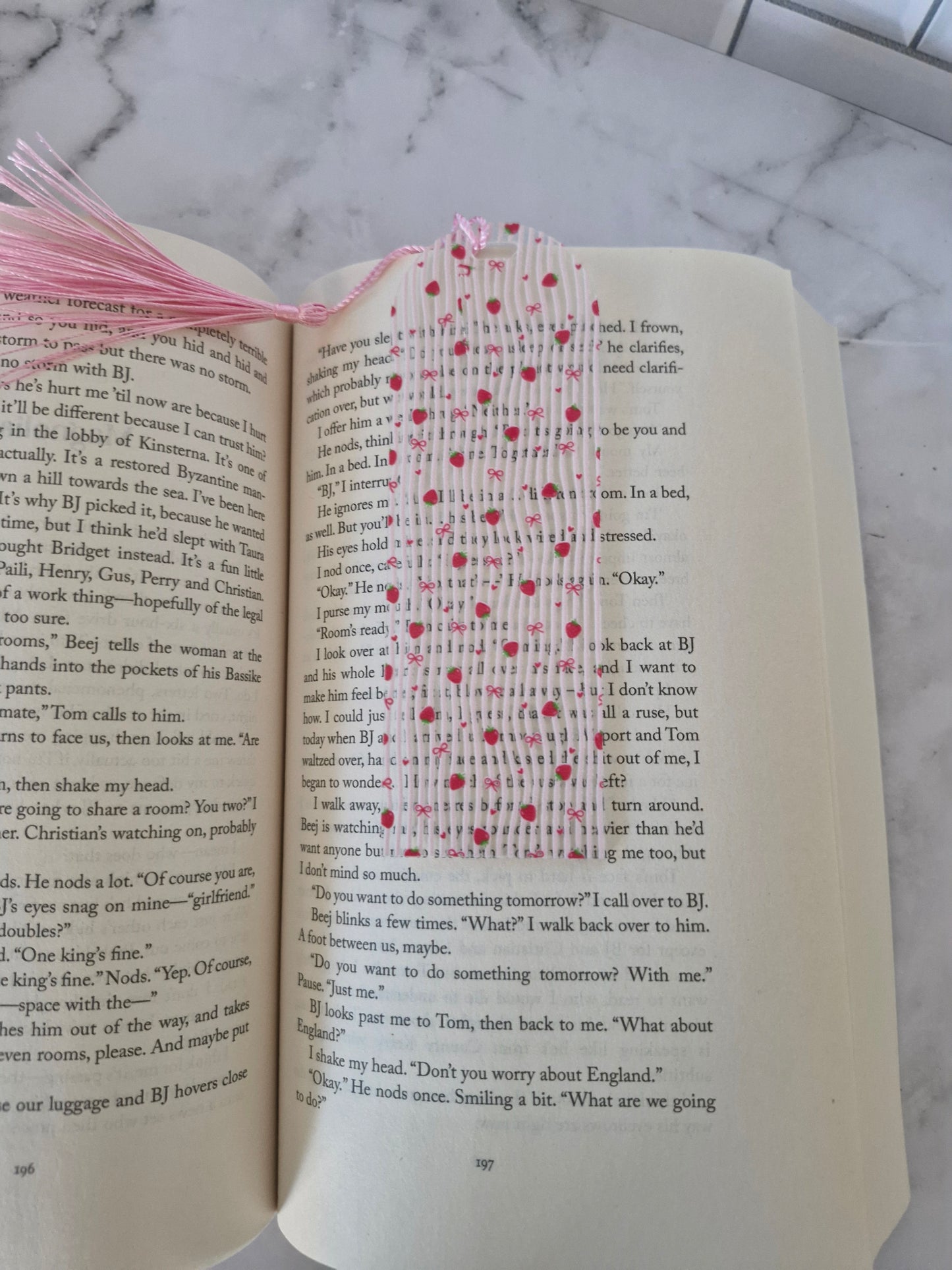 Strawberry Stripe Bookmark